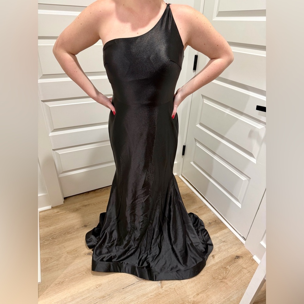 Alyce Paris Black Satin Gown
